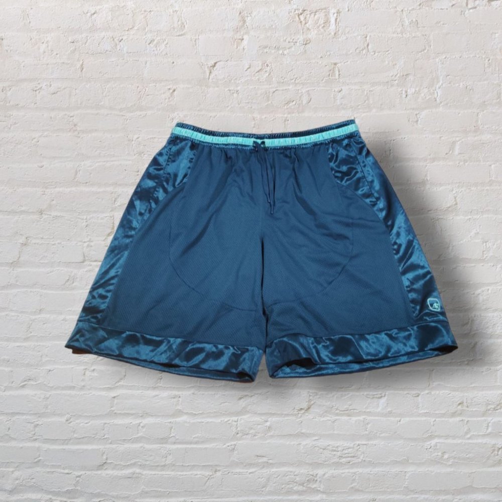 AND1 Big Men Active Core 11" Home Court Basketball Shorts Blue Drawstring Pocket